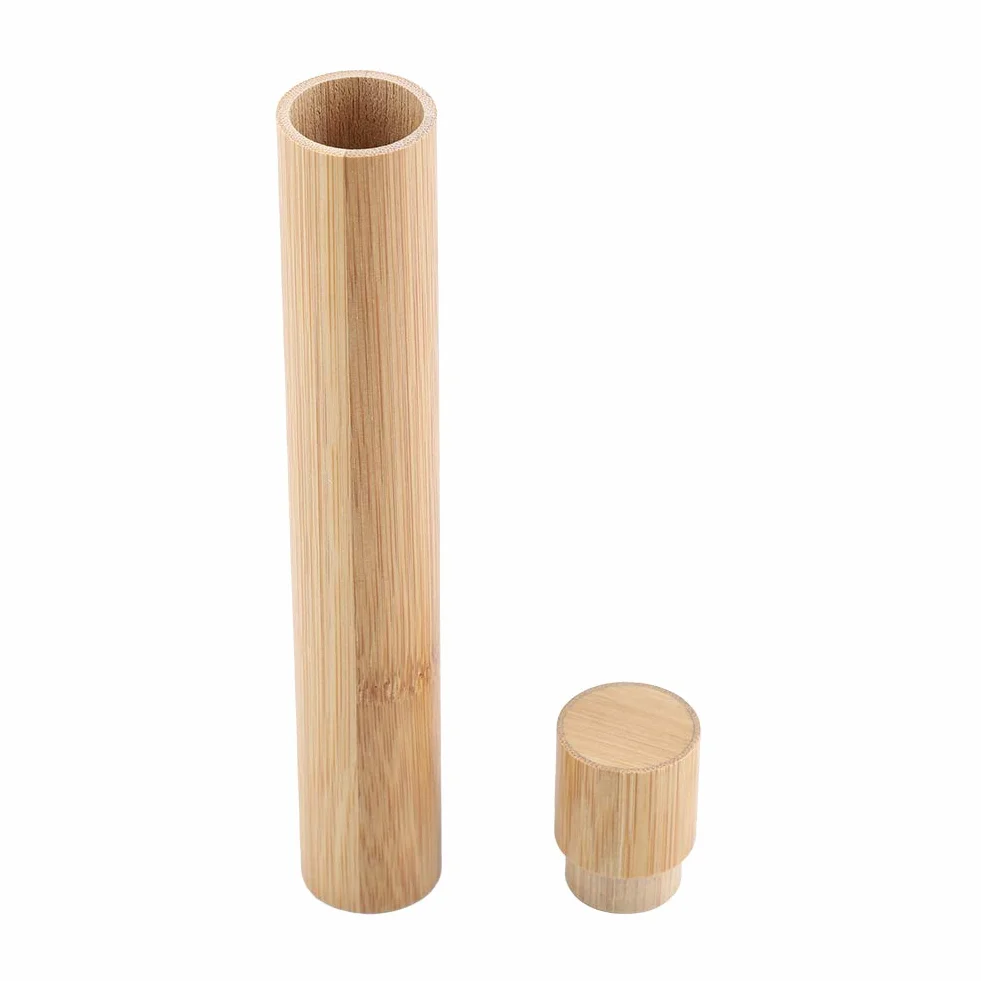 Uchwyt na szczoteczki do zębów Premium Bambusowe etui na szczoteczki do zębów Ekologiczne etui na szczoteczki Tubka na Twoją szczoteczkę Idealny w podróży