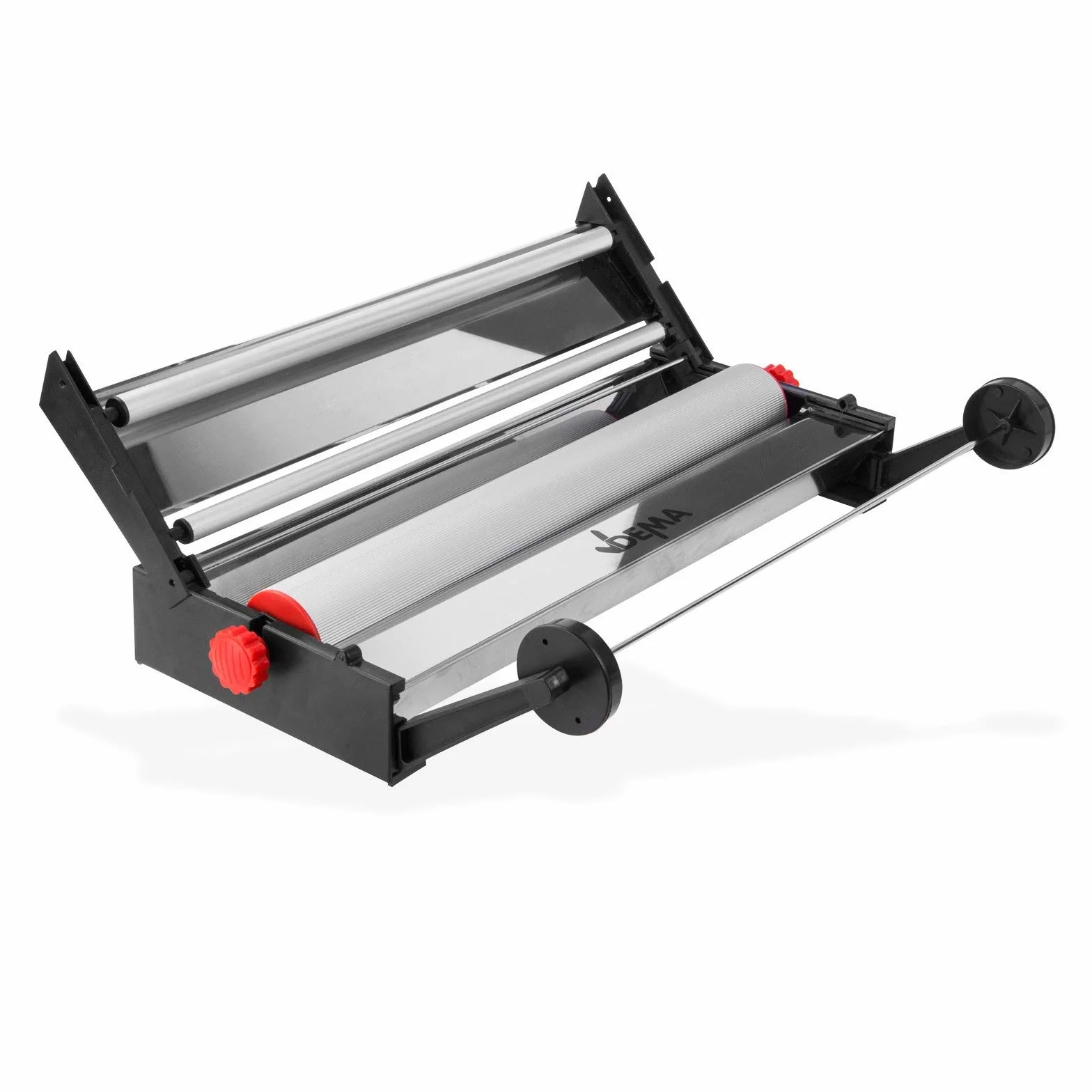 DEMA klej do tapet ze stali nierdzewnej, instrukcja obsługi (może nie być dostępna w języku polskim), szerokość robocza 57,5 cm, regulowana grubość kleju, uchwyt na rolkę