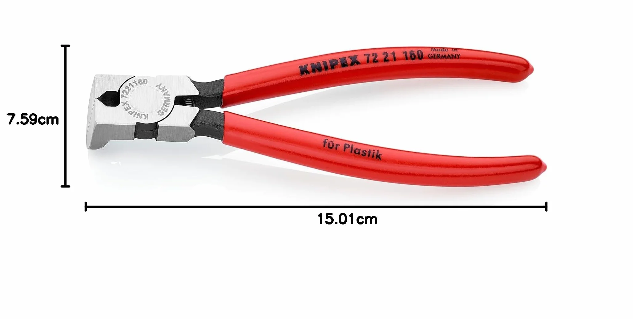 KNIPEX Szczypce tnące boczne do tworzywa sztucznego z tworzywa sztucznego, powlekane 160 mm, 72 21 160