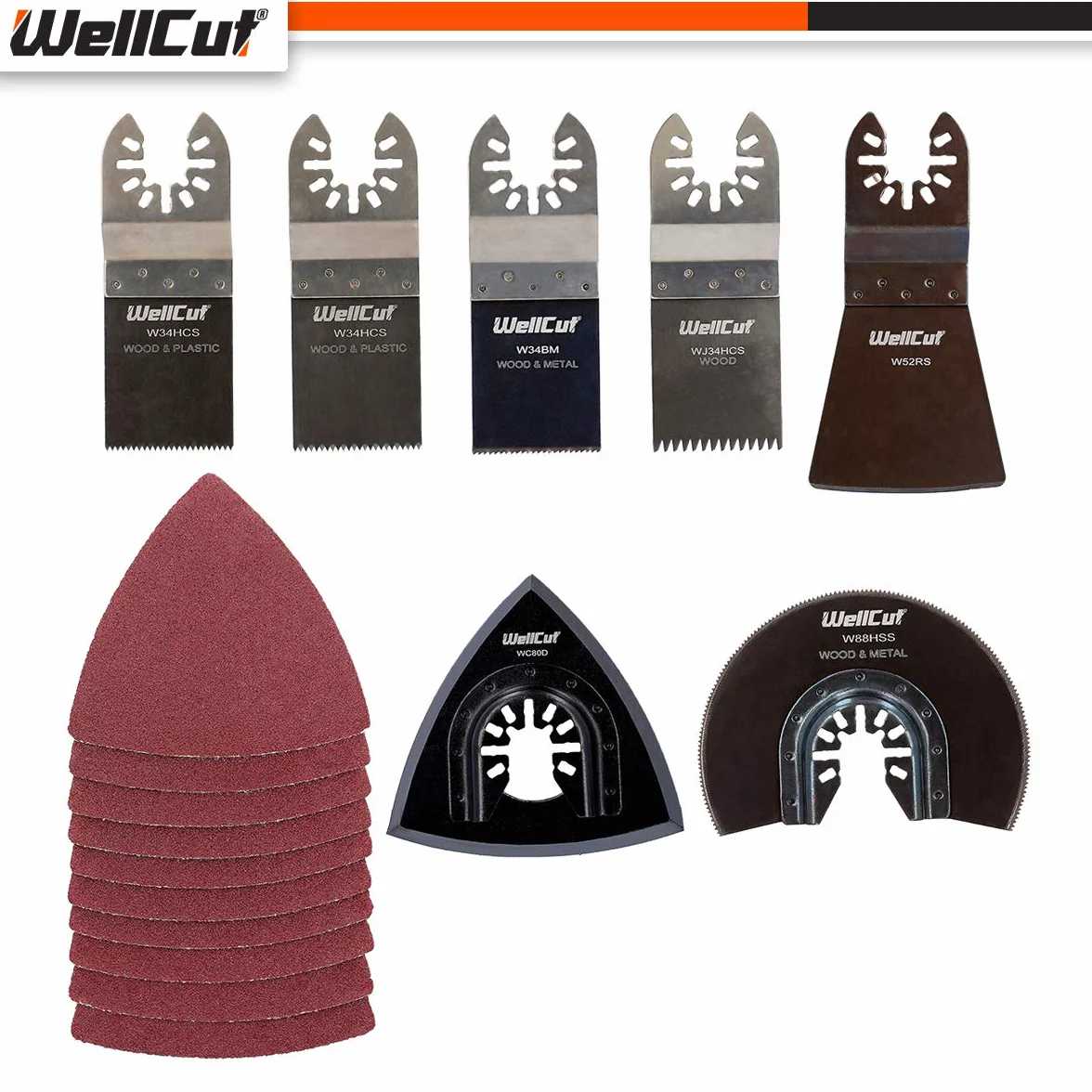 WELLCUT WC-MT17 zestaw akcesoriów wielofunkcyjnych 17-częściowy do wielofunkcyjnych narzędzi wielofunkcyjnych