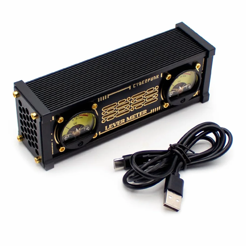 Miernik VU aktywowany dźwiękiem, z podświetleniem RGB, poziom dźwięku mikrofonu stereo, wskaźnik poziomu dźwięku na komputerze stacjonarnym, do domowych systemów audio