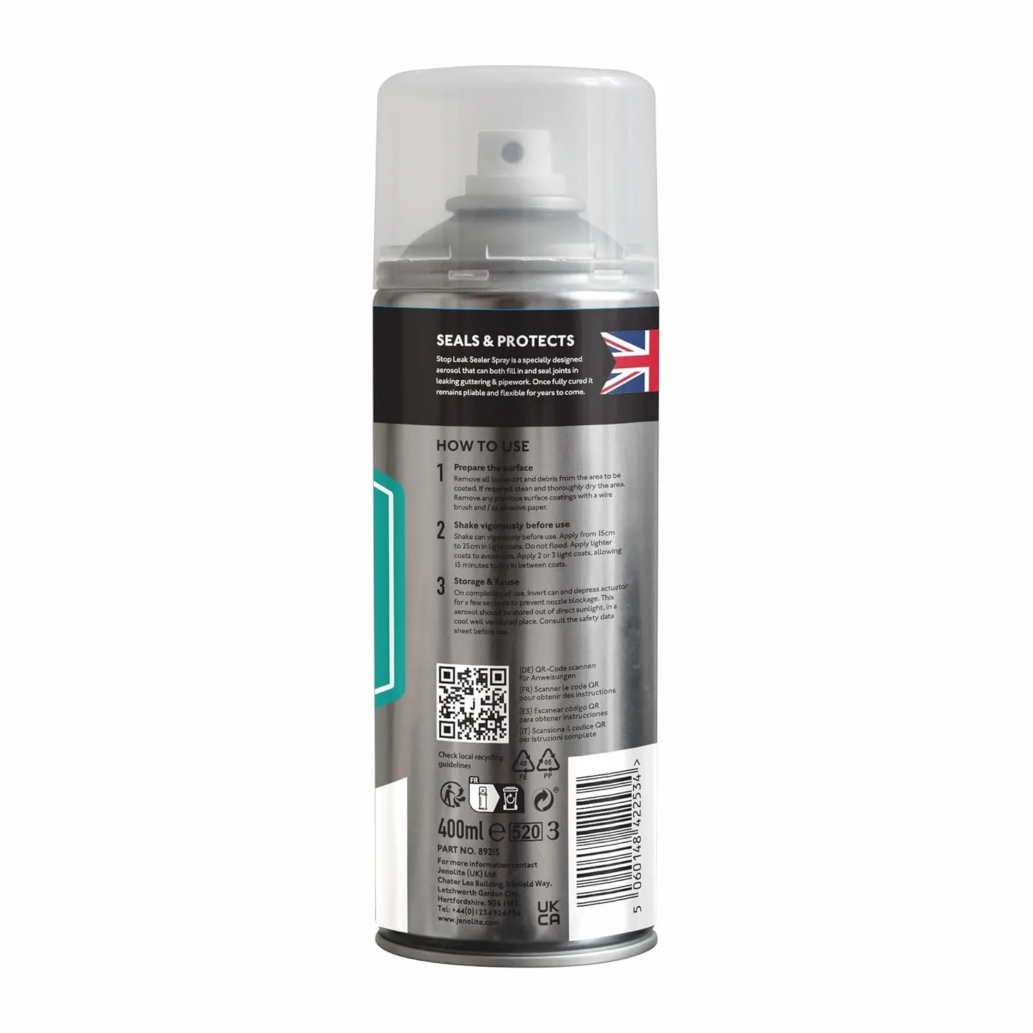 JENOLITE Stop Leak Sealer Spray, wodoodporny uszczelniacz, przezroczysty, 400 ml