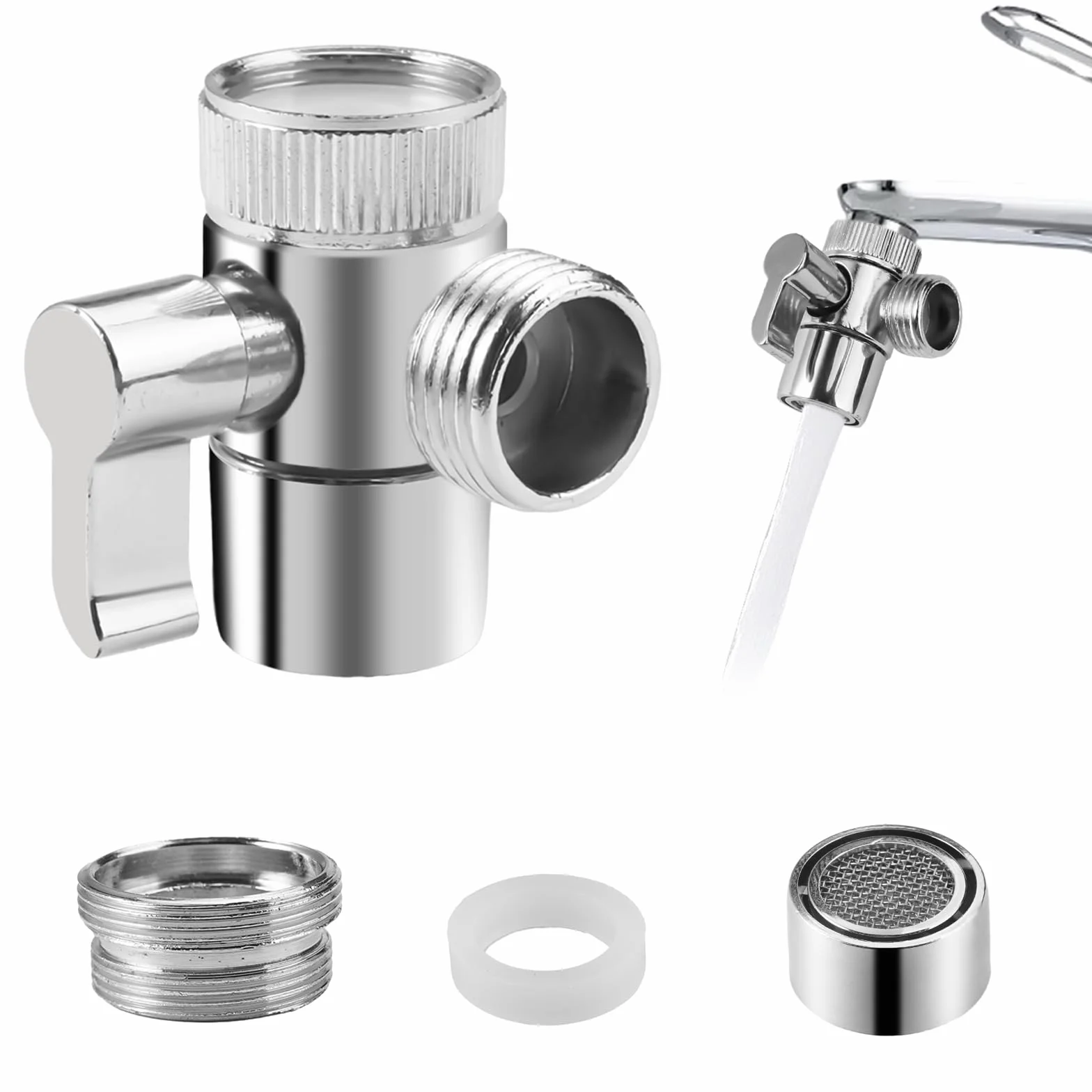 3-Drożny Zawór Dywerterowy, Adapter Do Kranu, Zawór Przełączający, Część Zamienna, Adapter Prysznicowy, Kran, Części Zamienne Do Kuchni, Łazienki, Systemu