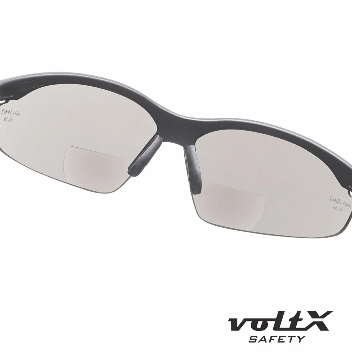BIFOKALE voltX 'Constructor' okulary ochronne z funkcją czytania (+ 1.0 - +3,0 przezroczystych dioptrii, żółto-szare) z certyfikatem CE EN166f / okulary sportowe dla rowerzystów