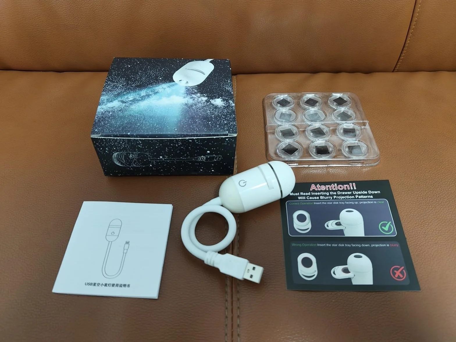 Projektor Galaxy 2 W 1 Lampka Nocna, Projektor Galaxy Night Light Lampa Projektora USB Star Z Obracającymi Się Filmami O Galaktykach I Konstelacjach Przestrzenna Lampa Sufitowa(12 Projection Films)