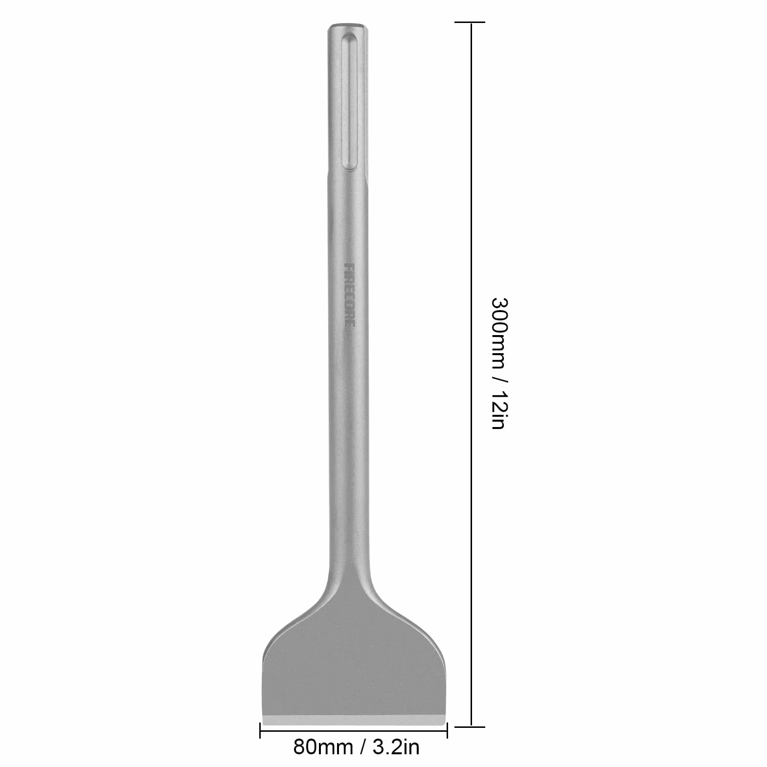 Firecore Dłuto do płytek SDS Max 300 × 80 mm wygięte dłuto, szerokie dłuto płaskie, kompatybilne z młotkami SDS-Max FS18313