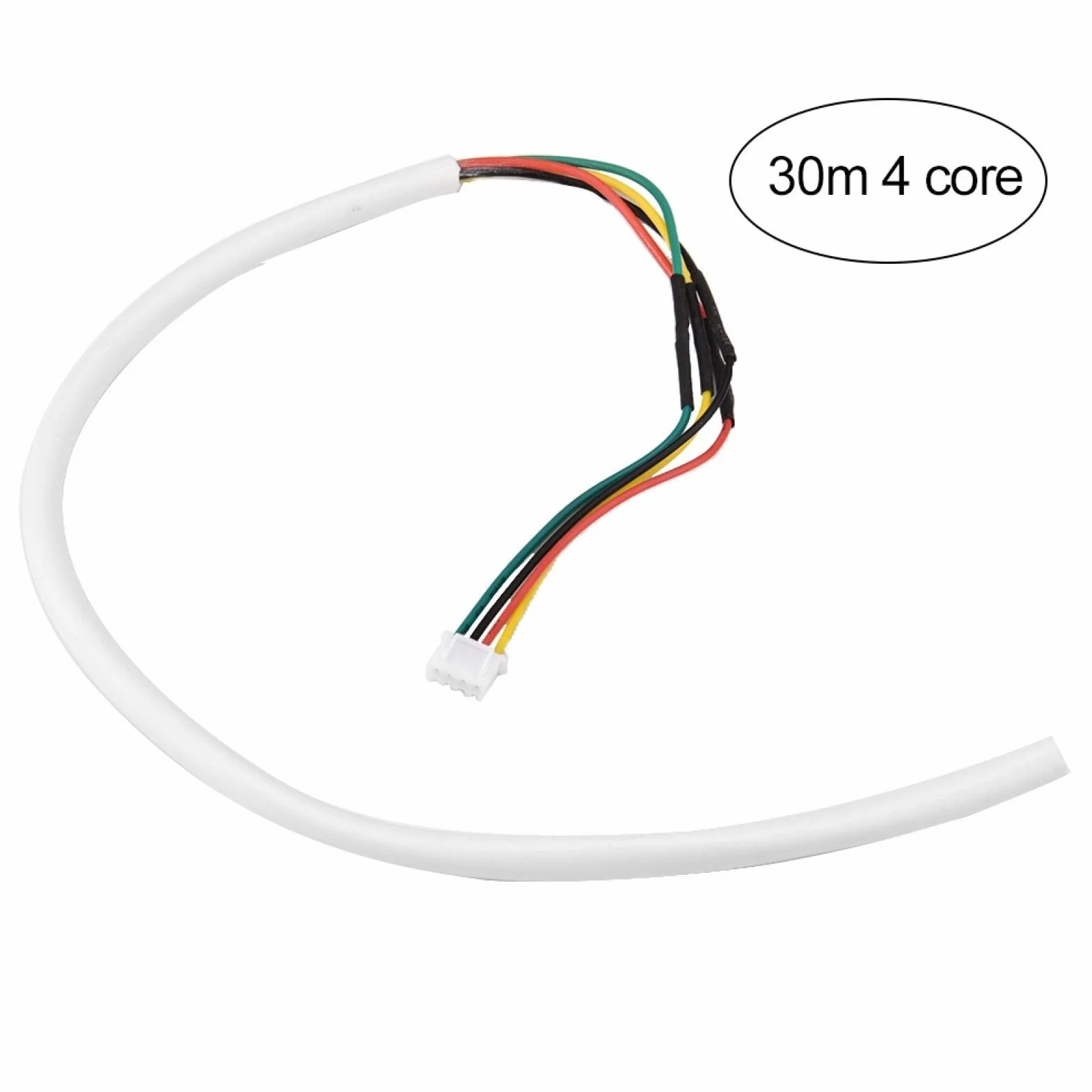 4 rdzeniowy 30 m 0 4 core communication cable 5 mm² okrągły biały elastyczny kabel miedziany , drut miedziany z białym izolacją PCW , do systemu wideo drzwi Przewody elektryczne