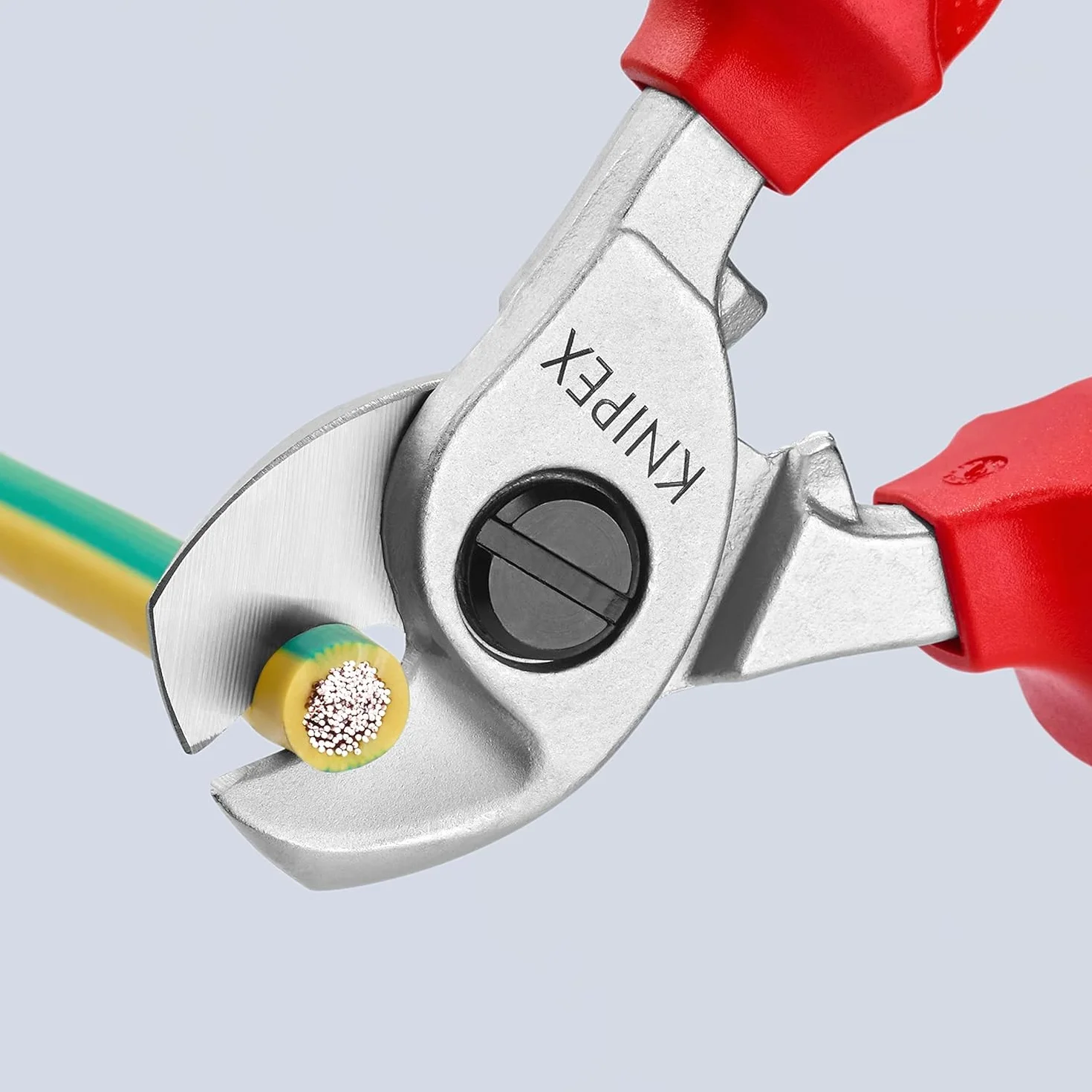 KNIPEX Nożyce do kabli chromowany z wielokomponentowymi osłonkami, izolowane wg VDE 165 mm, 95 16 165