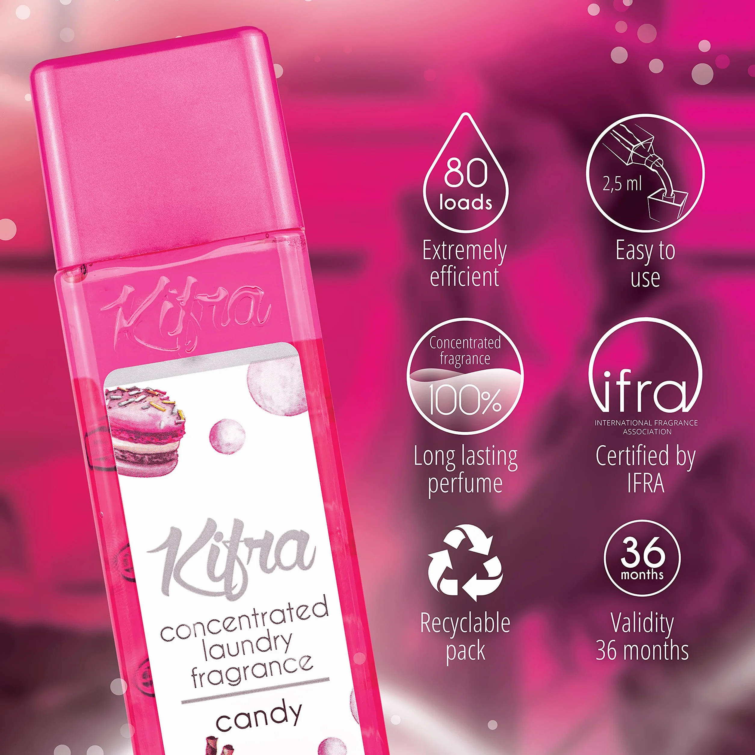KIFRA CANDY Skoncentrowany zapach do prania 200ml na 80 cykli prania