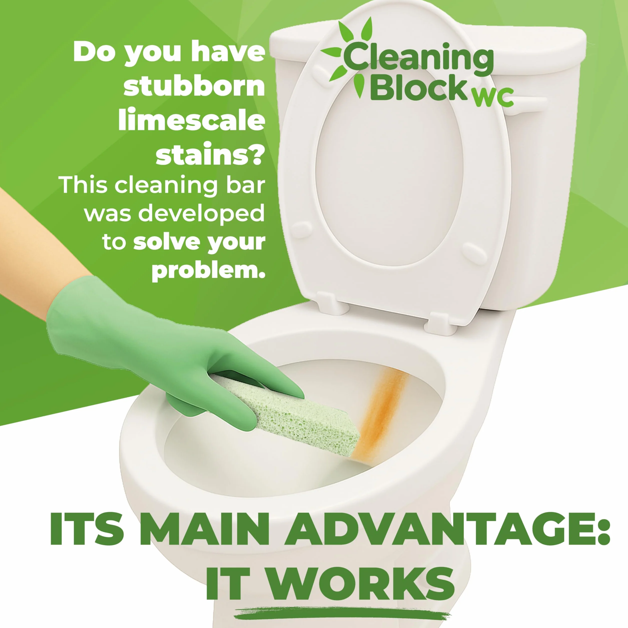 Cleaning Block WC - Skuteczne Pałeczki do Usuwania Kamienia i Żółtych Plam - Czyści WC, Umywalki, Prysznice i Wanny, Usuwa Trudne Zabrudzenia - Pack 4 Sztuki