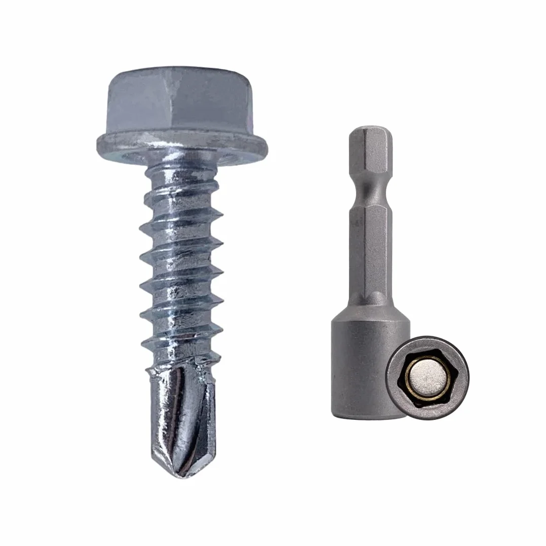 (150 sztuk) DIN 7504 K stal cynkowana 4,2 x 16 mm śruby, samozwiercąca śruba z blachy, głowica głowicy podkładki sześciokątnej, samogwintujące (150, 4,2 x 16 mm)