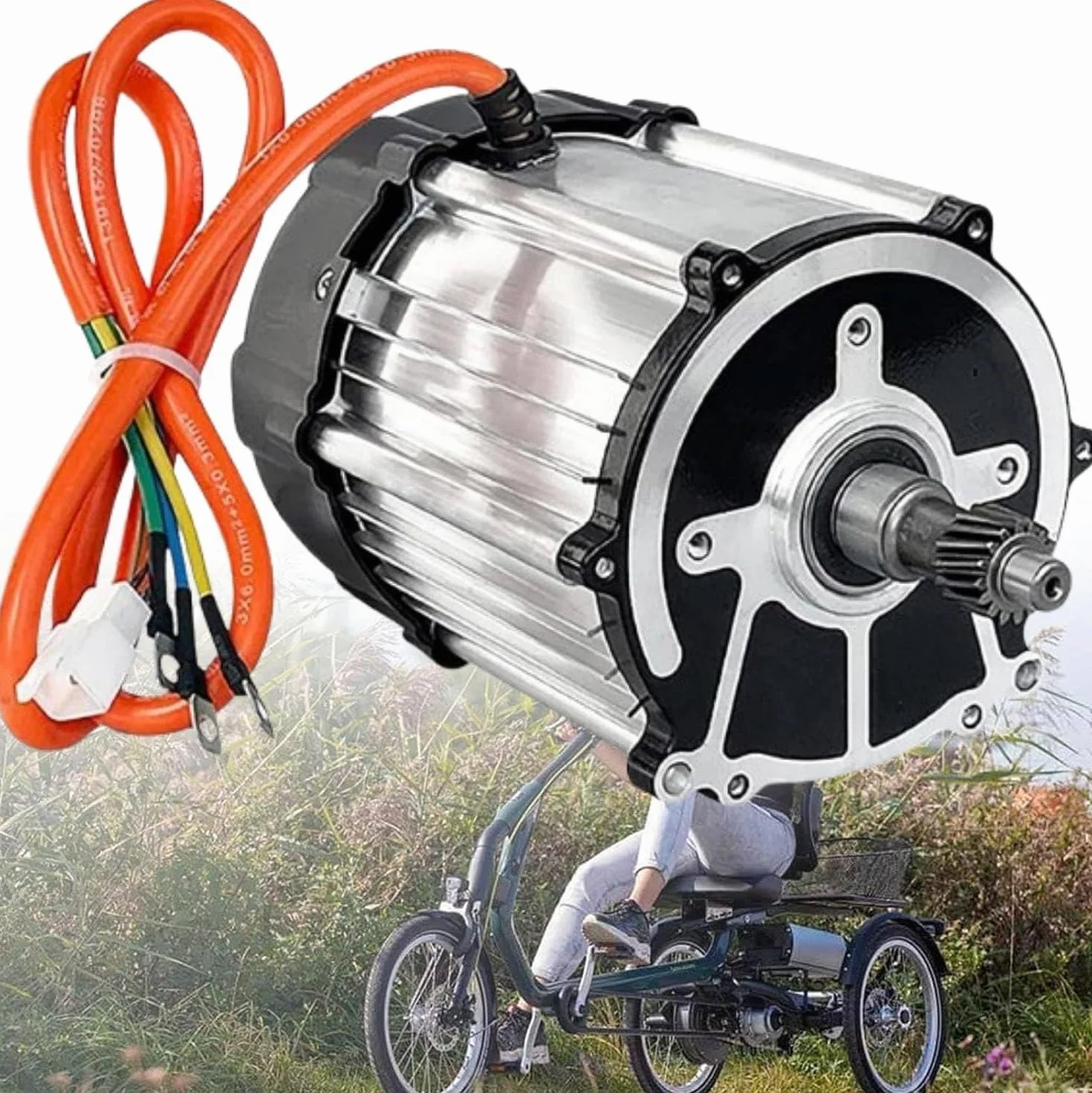 Silnik Trójkołowy Elektryczny 3200 Obr./Min, 48v / 60v / 72v | Silnik Z Magnesem Trwałym, 48v / 60v / 72v Z Rdzeniem Z Czystej Miedzi, Niski Poziom Hałasu, Do Elektrycznych Quadów