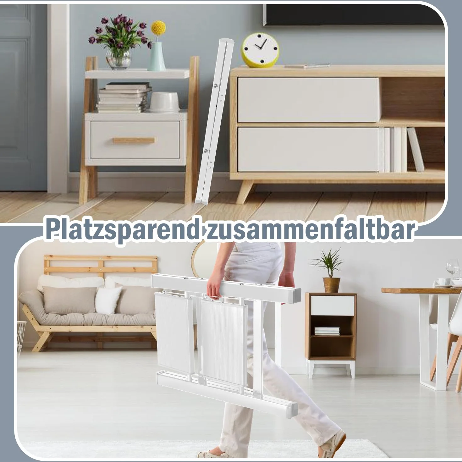 Eulenke 3 stopnie drabiny, drabina składana, aluminiowa, lekka drabina stojąca, przenośna drabina składana, z antypoślizgowym szerokim pedałem, do gospodarstwa domowego, biura, kuchni, obciążenie do