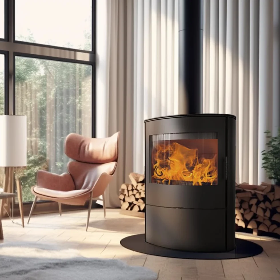KRATKI Piec żeliwny koza AB/S/2/ ROLLO Ø 150 10 kW | EKOPROJEKT | BImSchV 2 | Zakres mocy 4-12kW | piec wolnostojący koza na drewno | Klasa energetyczna A