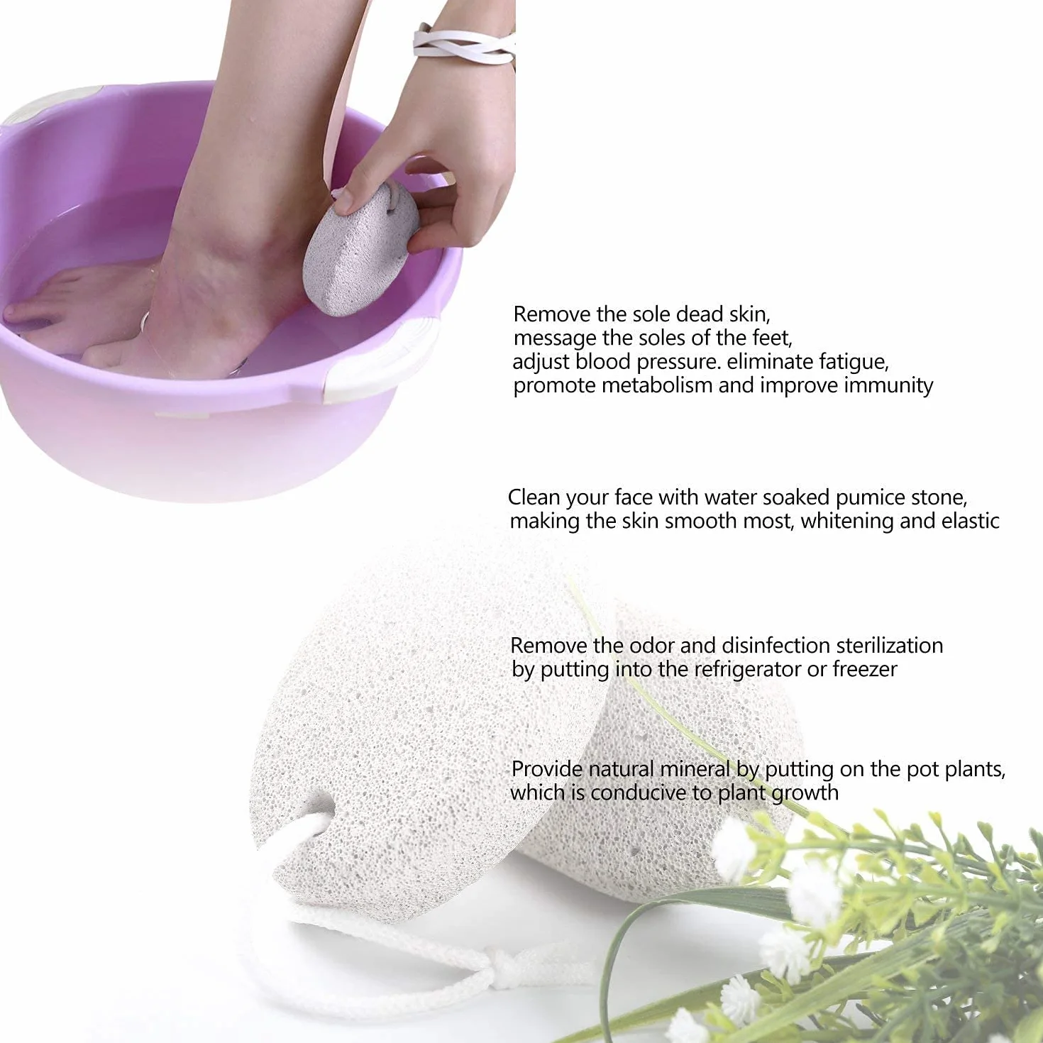 PHOGARY naturalny kamień pumeksowy do pielęgnacji stóp, 2 sztuki, do usuwania zrogowaciałej skóry, do stóp i dłoni. Naturalny peeling do stóp do usuwania martwej skóry.