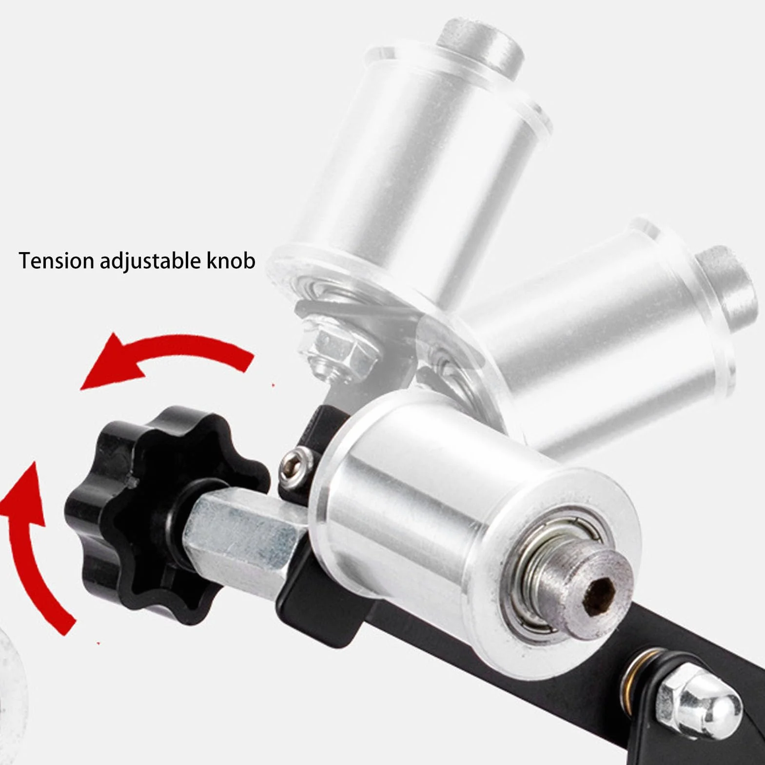 Asixxsix Adapter szlifierki taśmowej do szlifierki kątowej, uchwyt taśmowej z wrzecionem M10 do polerowania, z pokrętłem regulacji napięcia szlifowania i piaskowania