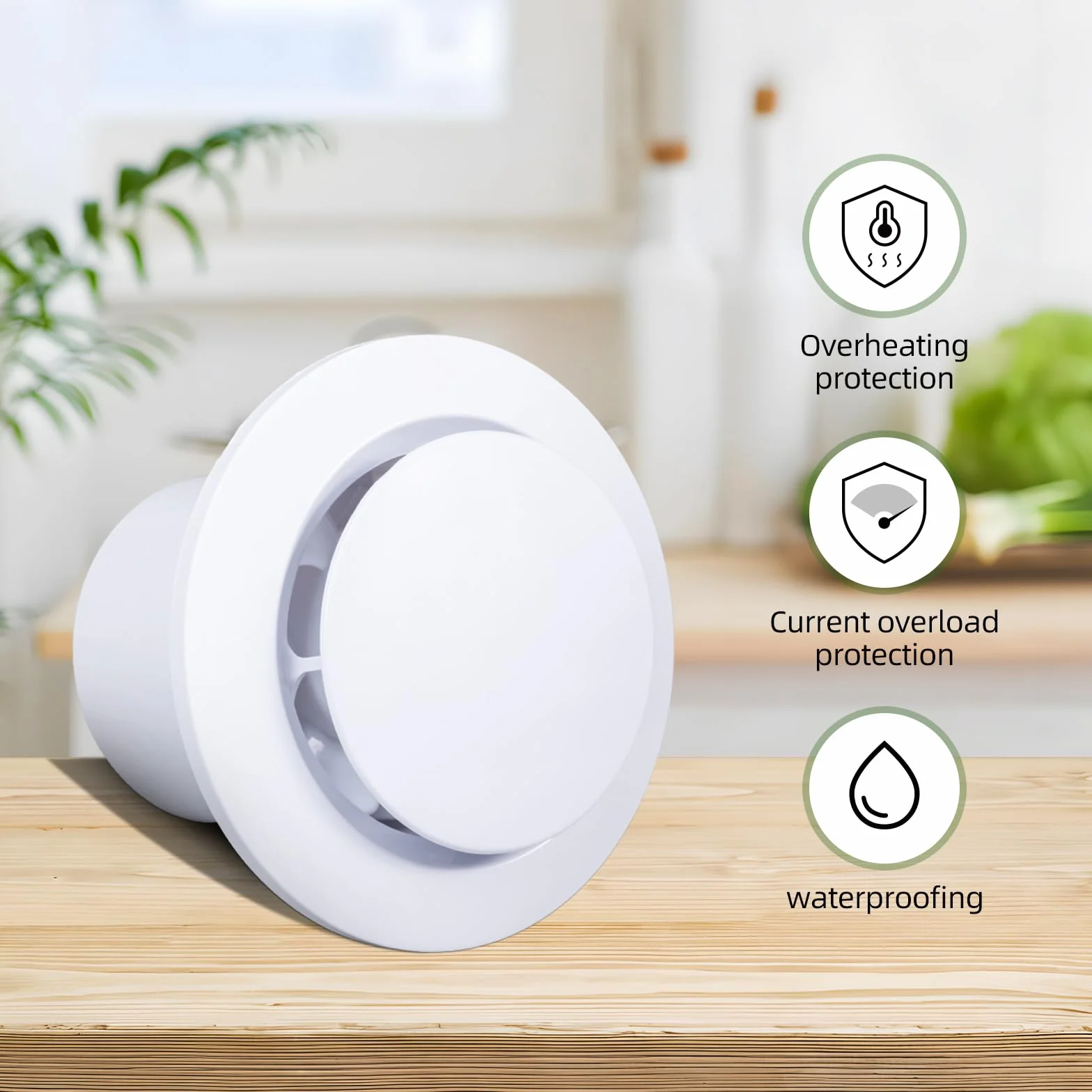 Carehabi Wentylator wyciągowy 100 mm, cichy wentylator łazienkowy, dwukierunkowy wentylator wyciągowy z trzema prędkościami, z bezprzewodowym pilotem zdalnego sterowania, do łazienki, garażu, kuchni