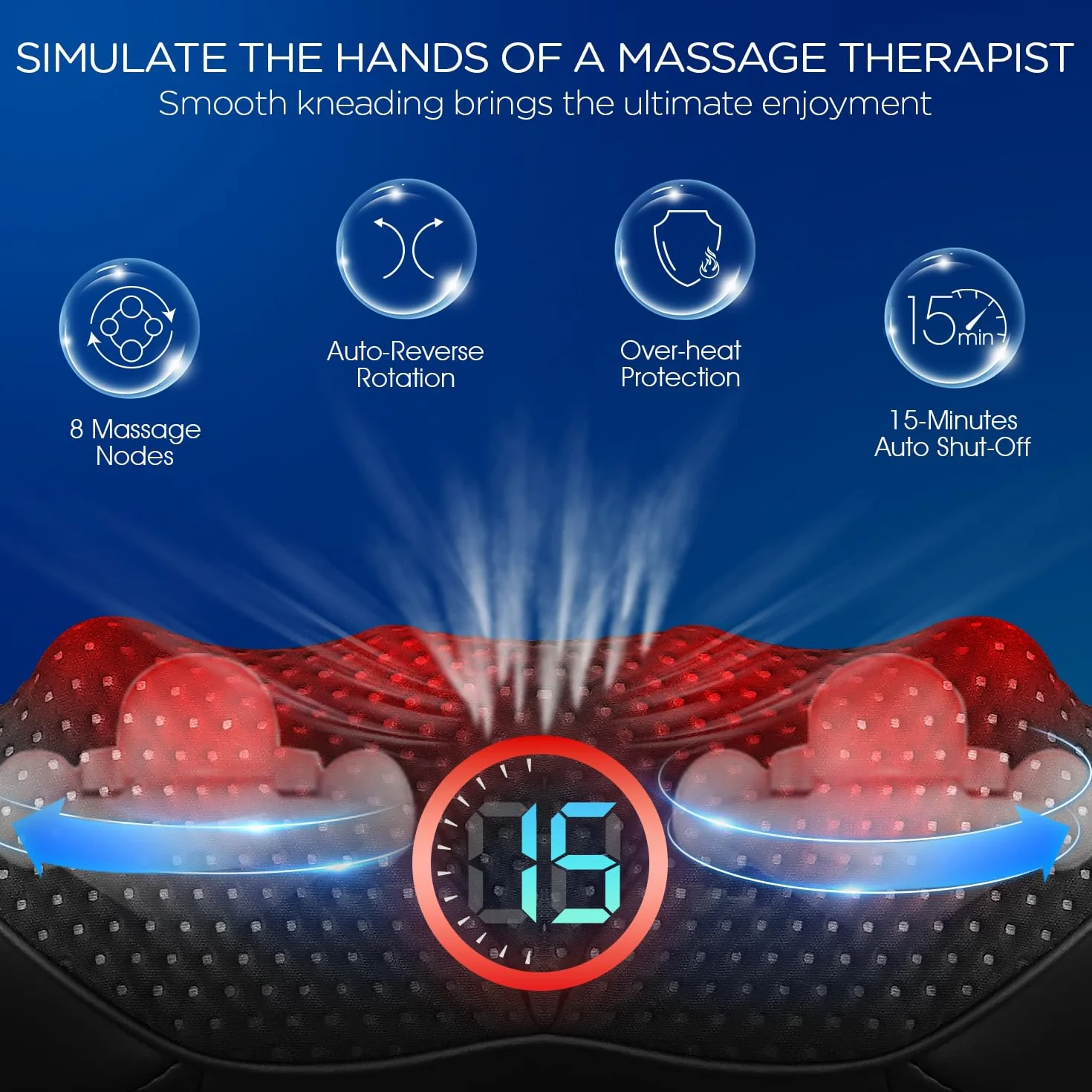 VOYOR Shiatsu Neck and Shoulder Massager with Heat, 4D Kneading, Full Body Muscle Pain Relief PJ100