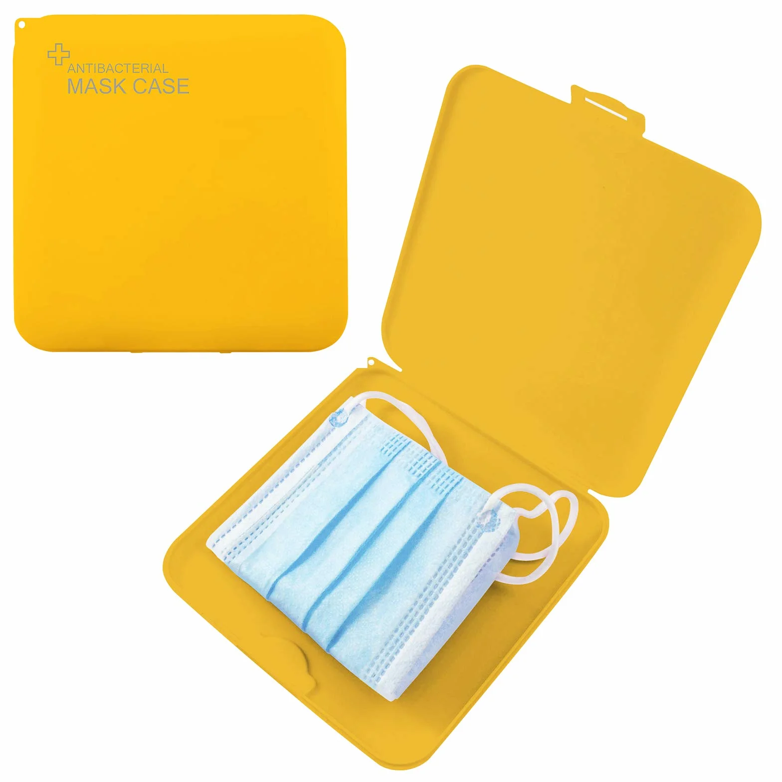 TBOC Etui na maskę – Quatratic Slim Box [żółty] do przechowywania masek, przenośny organizer z twardego tworzywa sztucznego, do jednorazowych masek, lekki i wielokrotnego użytku, do ochrony przed