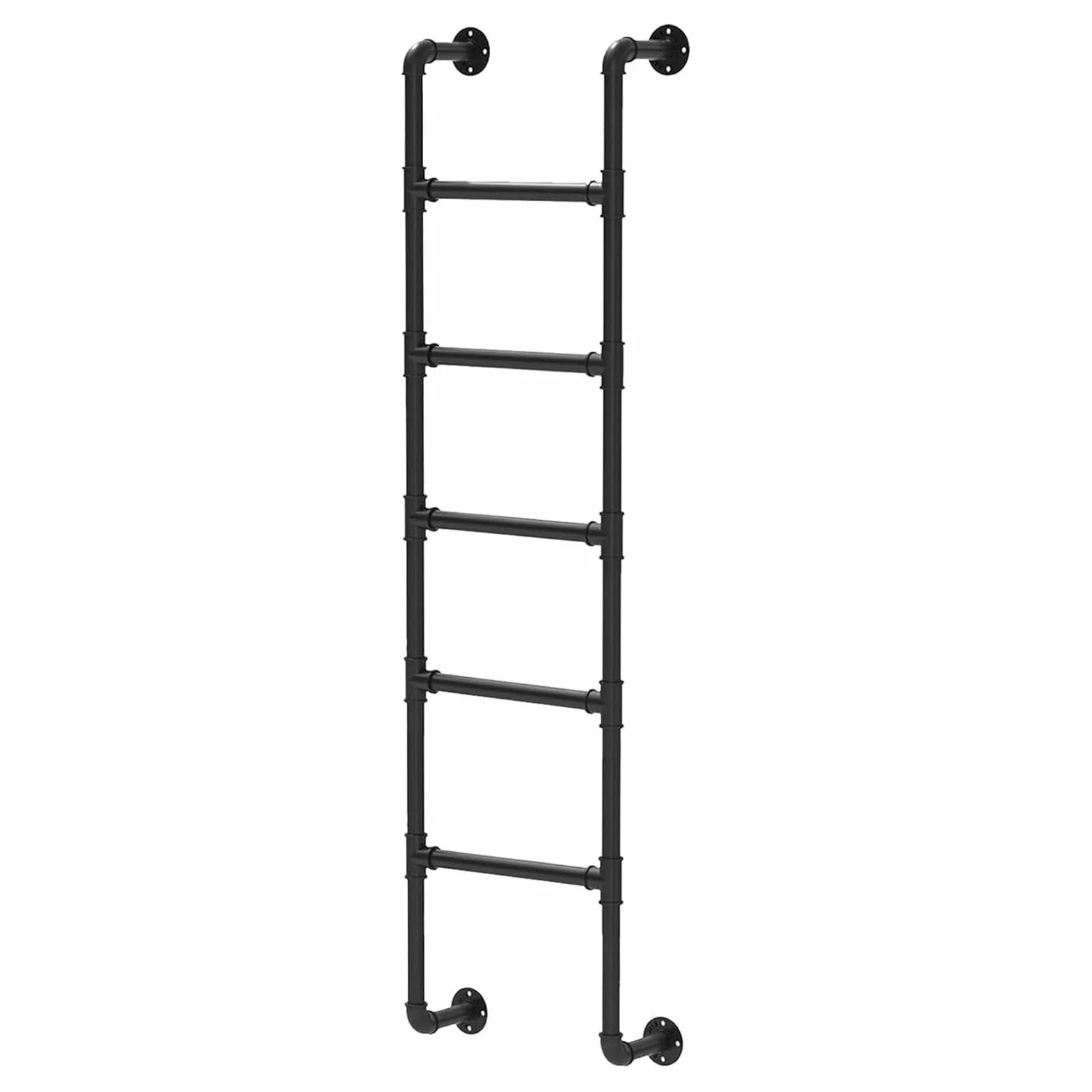 Drabina ewakuacyjna do piwnicy montowana na ścianie, drabina do łóżka piętrowego w kamperze, czarna, kuta, żelazna, strychowa, metalowe schody wspinaczkowe na strych, drabiny piętr