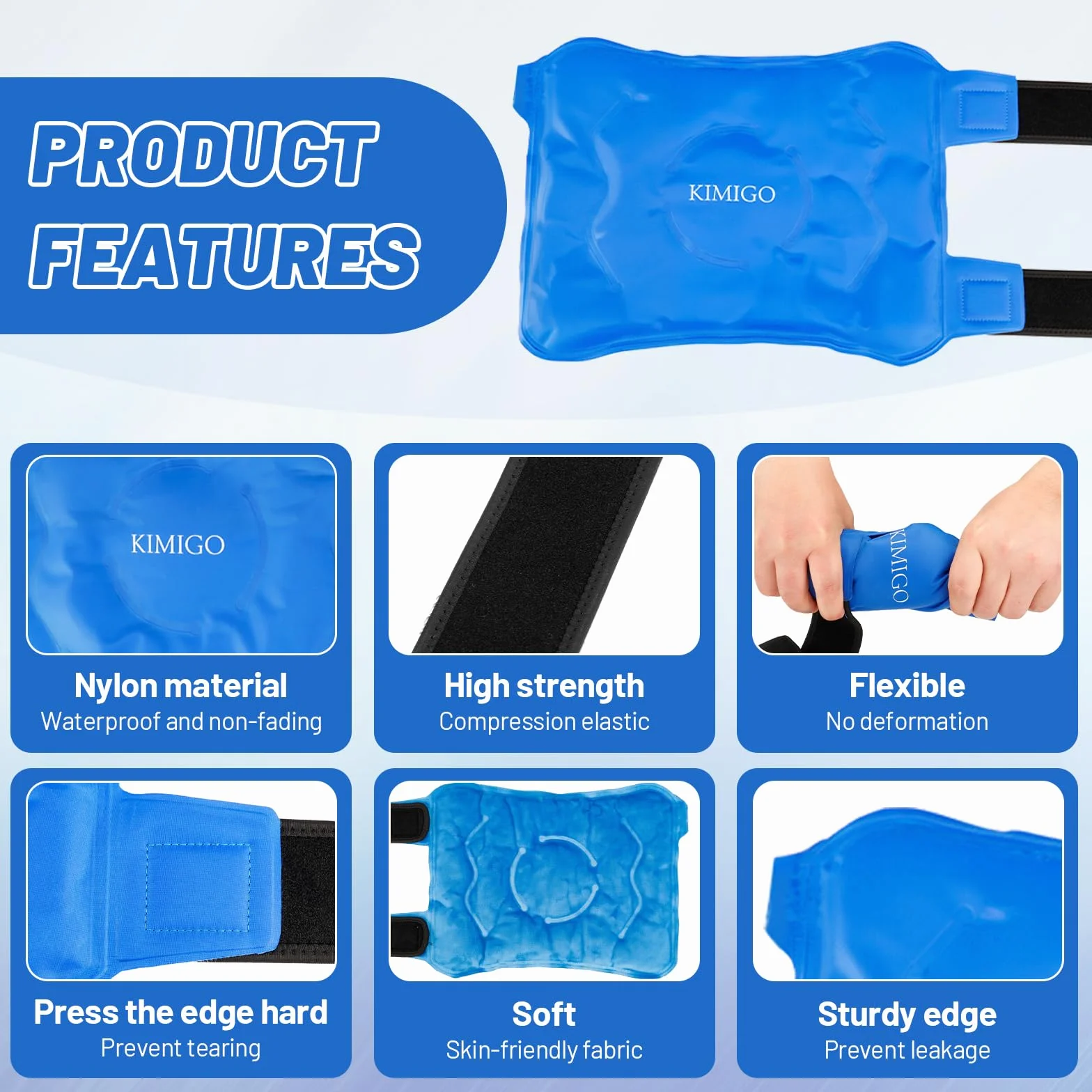 Żelowy Ice Pack do Złagodzenia Bólu Kolana, Wielokrotnego Użytku, Terapia Zimnym i Ciepłym Kompresem