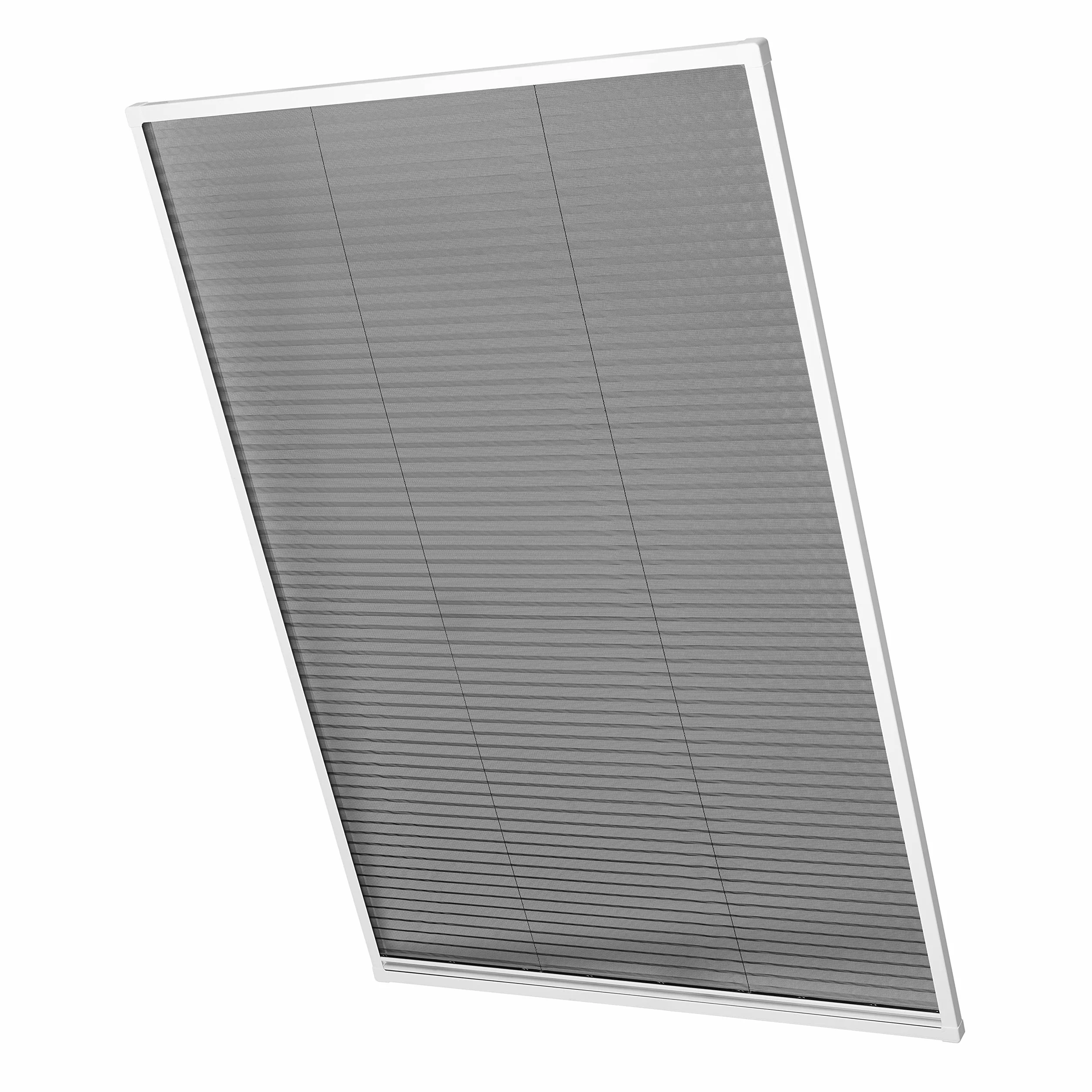 Ventanara® Moskitiera plisowana na okno dachowe, profil aluminiowy, zestaw do montażu z możliwością skrócenia (80 x 160 cm, biała plisa)