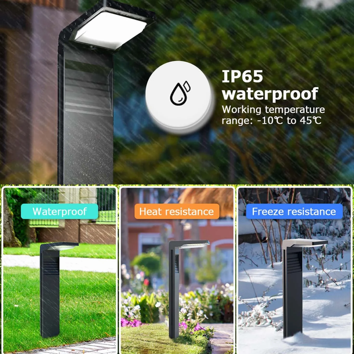 OUSFOT Zewnętrzny ogrodowy reflektor solarny IP65 Wodoodporny 4 szt. 2 temperatury barwowe