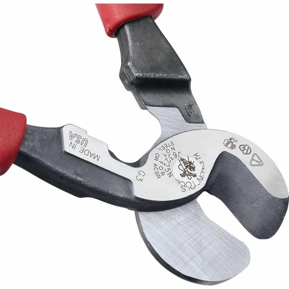 Klein Tools J63225N Journeyman Przecinak do kabli o wysokiej dźwigni i ściągacz do aluminium, miękkiej miedzi i kabli komunikacyjnych