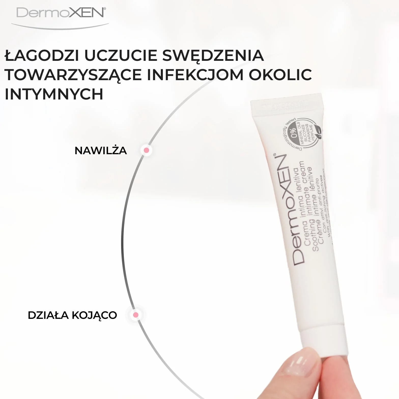 DermoXEN Lenitiva Łagodzący Krem Intymny 20 ml | Szybka Ulga na Świąd i Suchość | Nawilżający Krem do Pielęgnacji Intymnej | Do Wrażliwej Skóry | Bez Zapachu i Hormonów