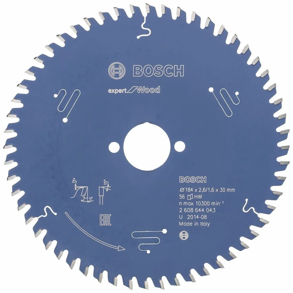 Bosch Professional Brzeszczot do piły tarczowej Expert do drewna (drewno, 184 x 30 x 2,6 mm, 56 zębów, akcesoria do piły tarczowej)