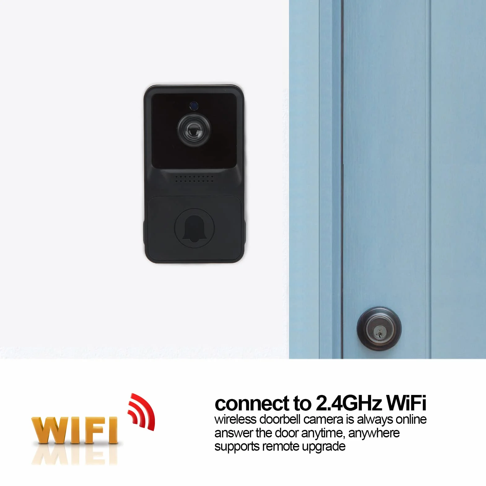 Kamera Wideo z Dzwonkiem WiFi, Inteligentna Bezprzewodowa Kamera Dzwonkowa z Dzwonkiem, 2-drożny Dźwięk, Dzwonek Wideo na Baterie 1000mAh do Nadzoru Bezpieczeństwa