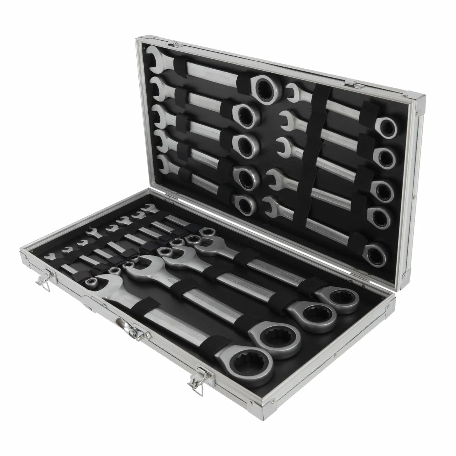 Zestaw 22 kluczy płaskich, 6-32 mm, klucze kombinowane z walizką na narzędzia, przenośny zestaw kluczy oczkowych, klucz płaski, klucz płaski z walizką, do warsztatu, dla majsterkowiczów