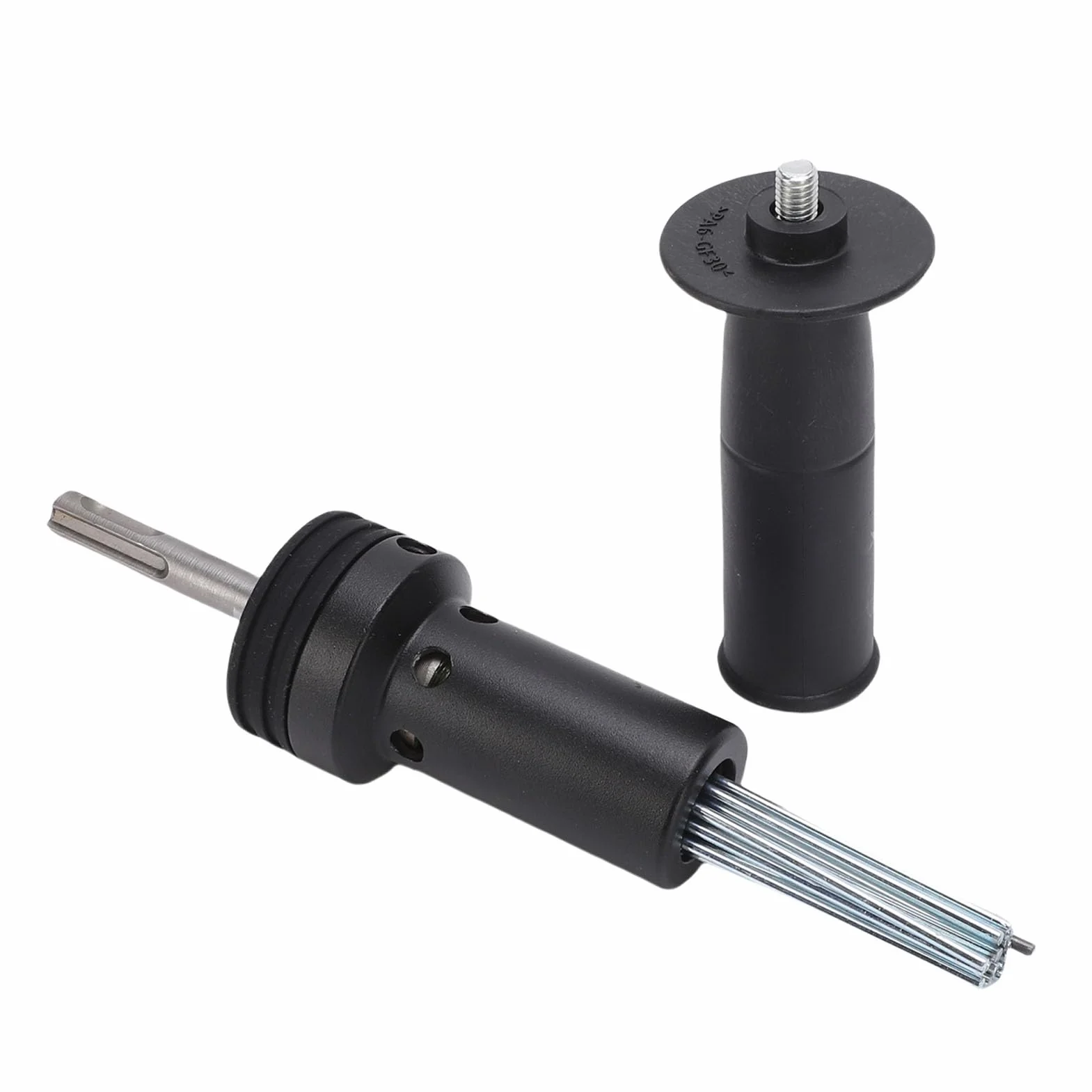 Ejoyous Elektryczny Adapter do Skalera Igłowego, Stalowy trzpień Okrągły, Dwuwgłębieniowy, Dwuszczelinowy, Elektryczny Młotek Nasadka do Skalowania Igłowego Usuwania Rdzy, Dłut