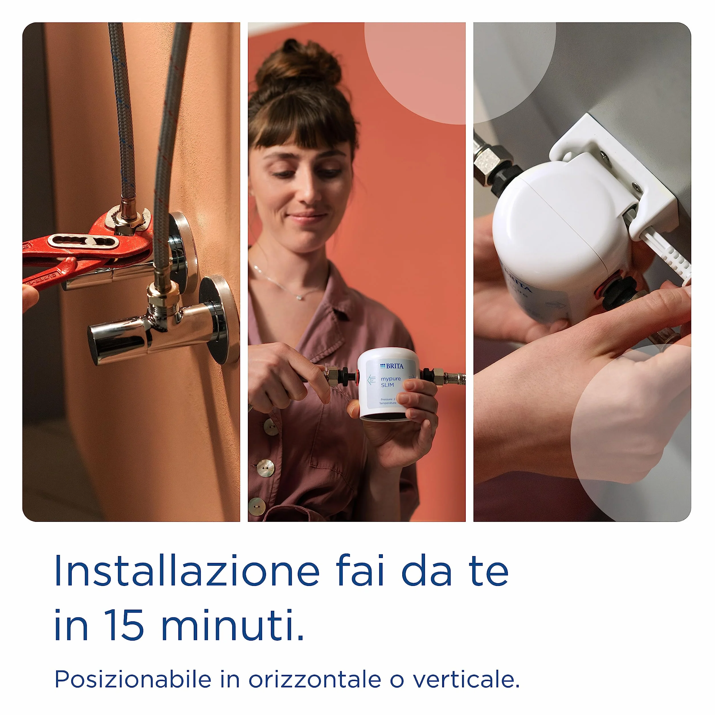 BRITA Mypure SLIM V-MF system filtrów wodnych wraz z 1 wkładem (8000 litrów): filtr pod zlewem do kranu, do wody wolnej od 99,999% bakterii - w tym cyfrowy timer