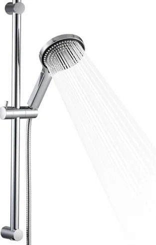 OFFO Kolumna prysznicowa 90 cm chrom zestaw z słuchawką i prysznicem ręcznym 6 dysz wąż 1,6 m