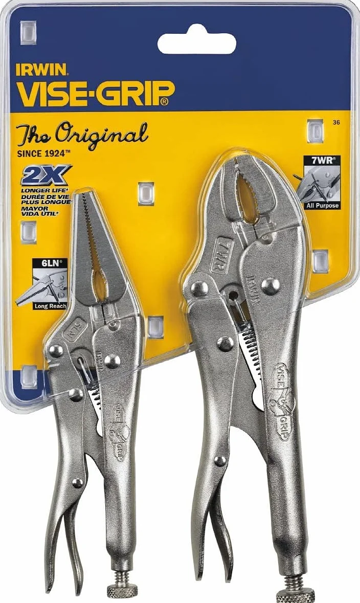 IRWIN VISE-GRIP oryginalny zestaw szczypiec blokujących z przecinakiem do drutu, 2-częściowy (36)