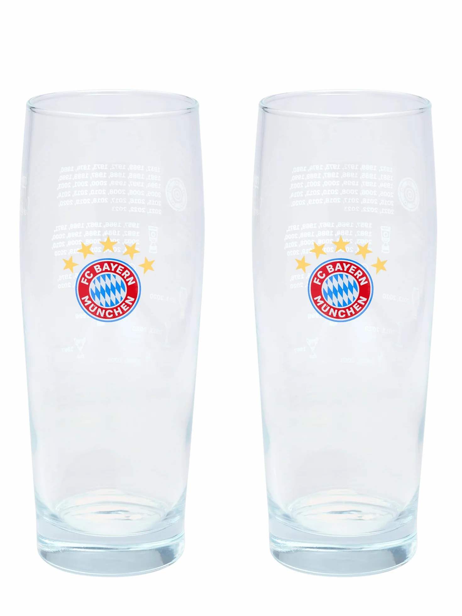 FC Bayern München Pó?szklanka | szklanki do piwa | zestaw 2 szt. | osi?gni?cia