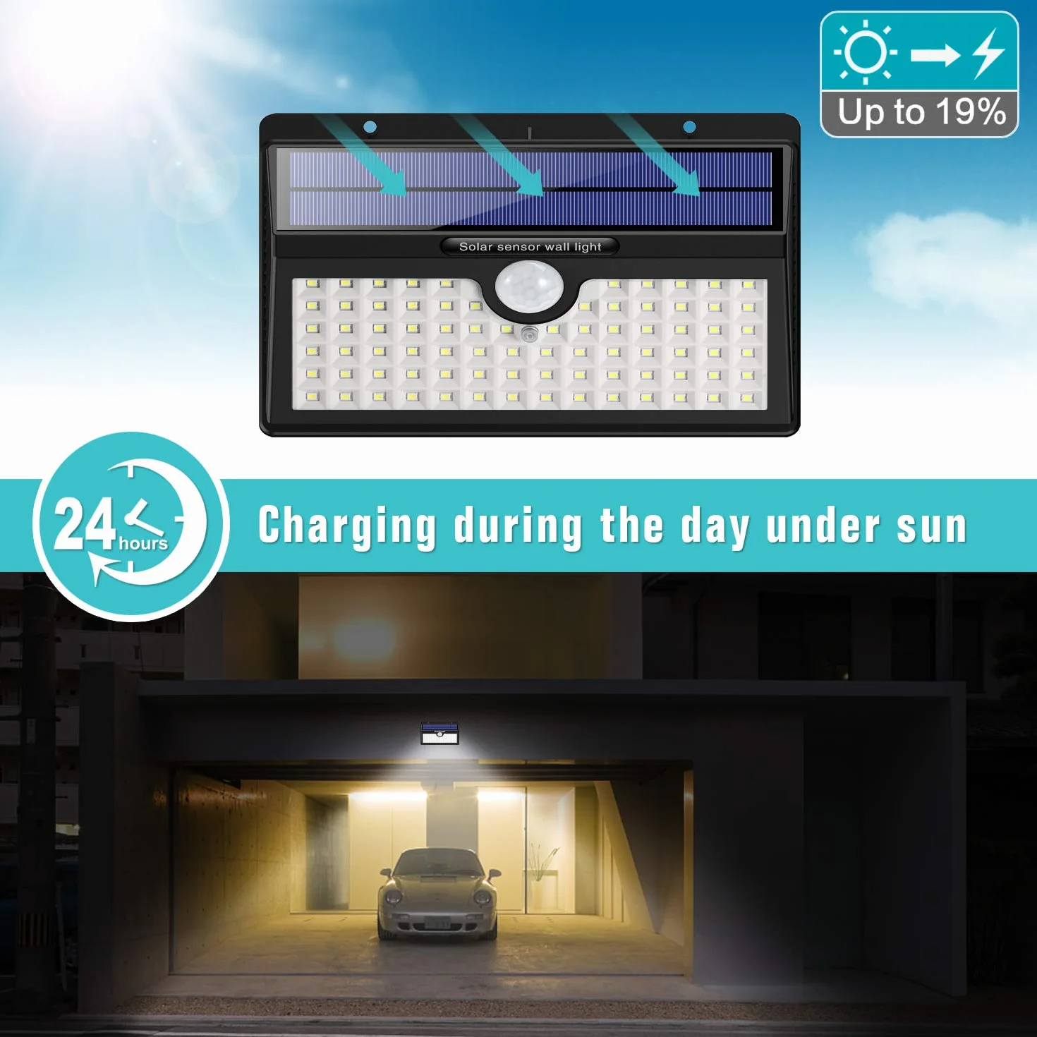 Lampy Solarne Na Zewnątrz 78 LED Czujnik Ruchu Wodoodporne Bezprzewodowe 2 Szt.