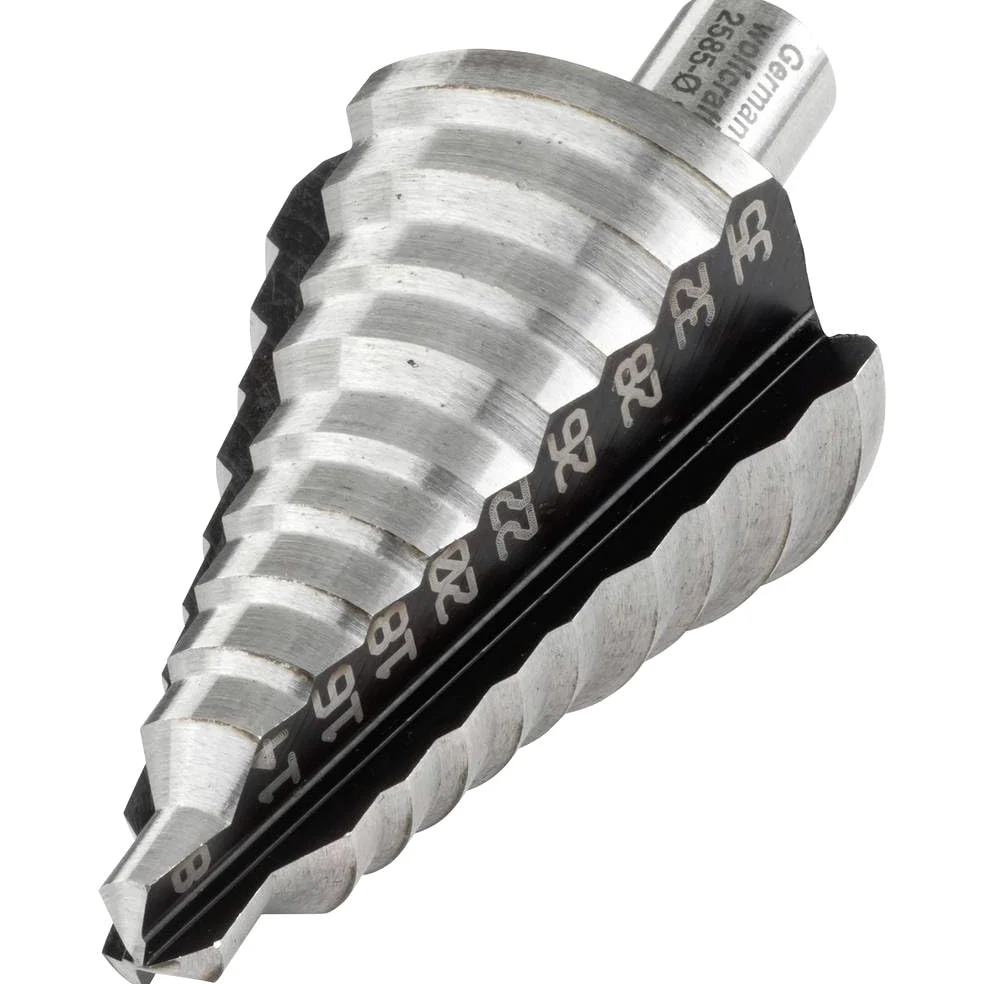 wolfcraft I wiertło stopniowe HSS I do stopniowego nawiercania i okrawania metalu i tworzywa sztucznego I średnica stopni Ø 8-35 mm I 2585000