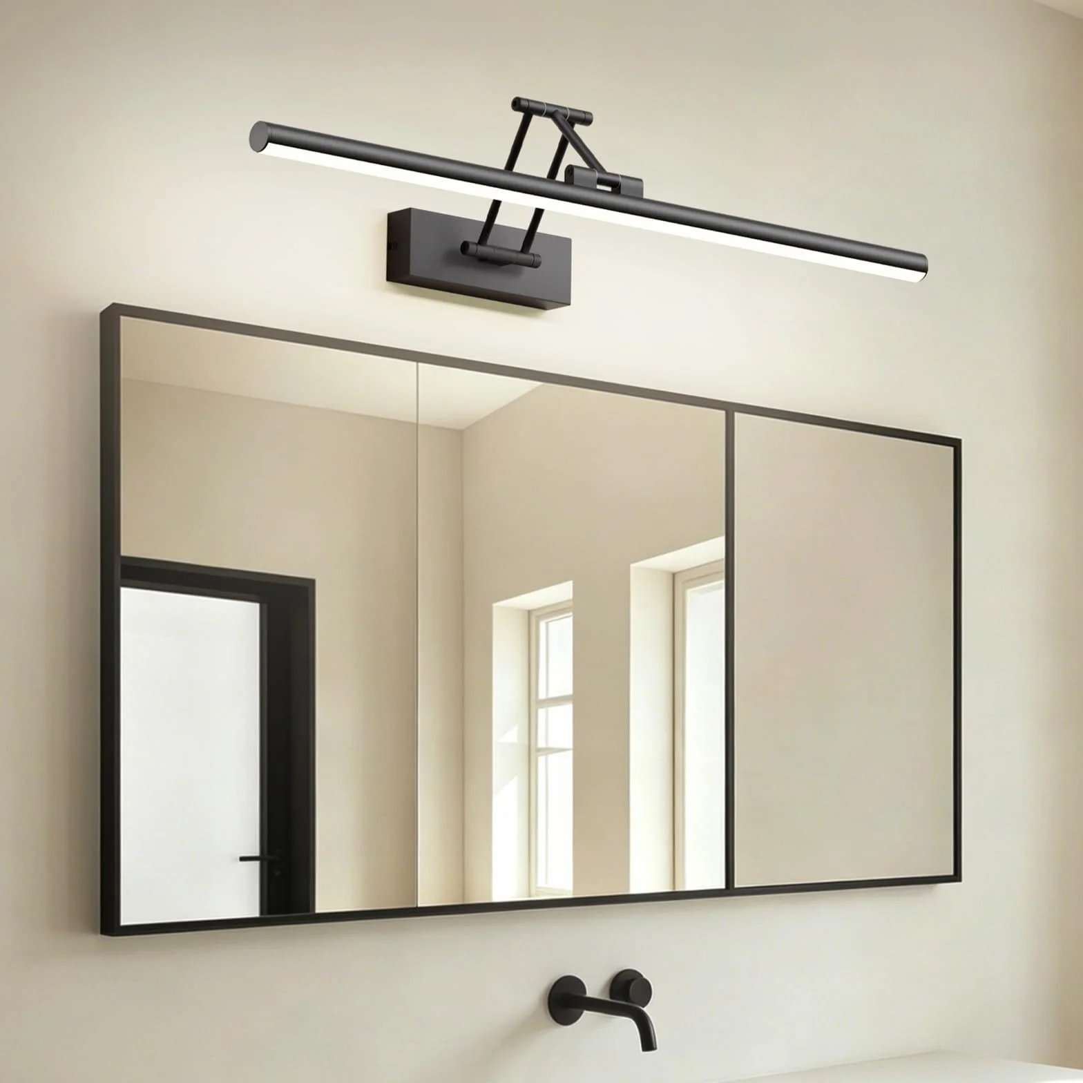 LED Klighten lustro światło łazienka 60cm, obrotowe światło do łazienki IP44, 20W 1500 LM, zimna biel 5500K