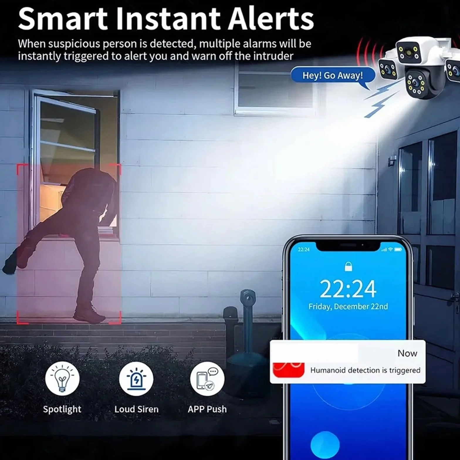 Kamera IP WiFi 6 MP, 3 obiektywy, 3 ekrany, 10-krotny zoom, detekcja AI, automatyczne śledzenie, bezprzewodowa zewnętrzna kamera do monitoringu CCTV | Camera Add 32G SD