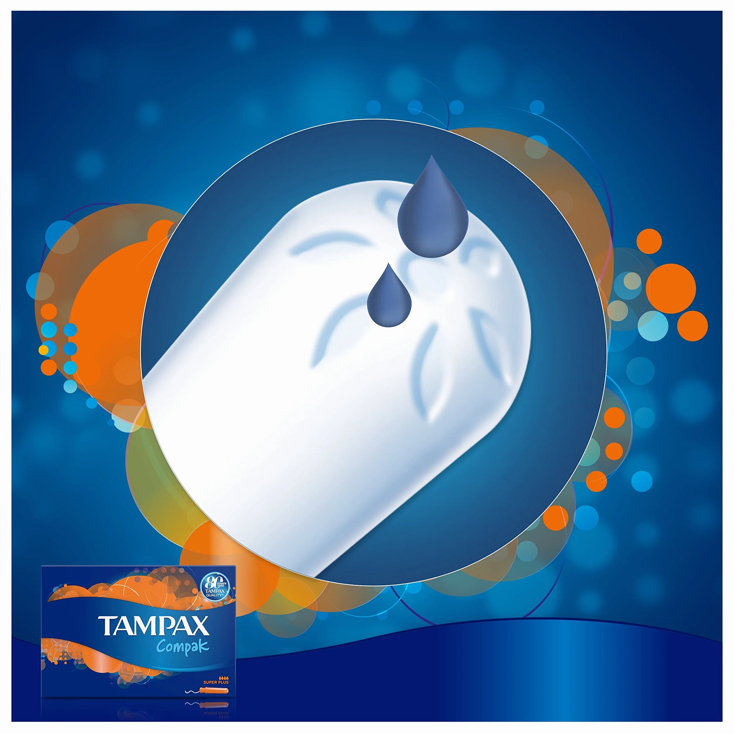 Tampax Compak Super+ tampony z aplikatorem 18 sztuk, ochrona przed wyciekiem