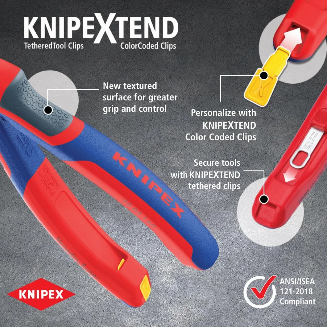 KNIPEX Szczypce wydłużone dla elektryków z rękojeściami Comfort 160 mm, 13 02 160