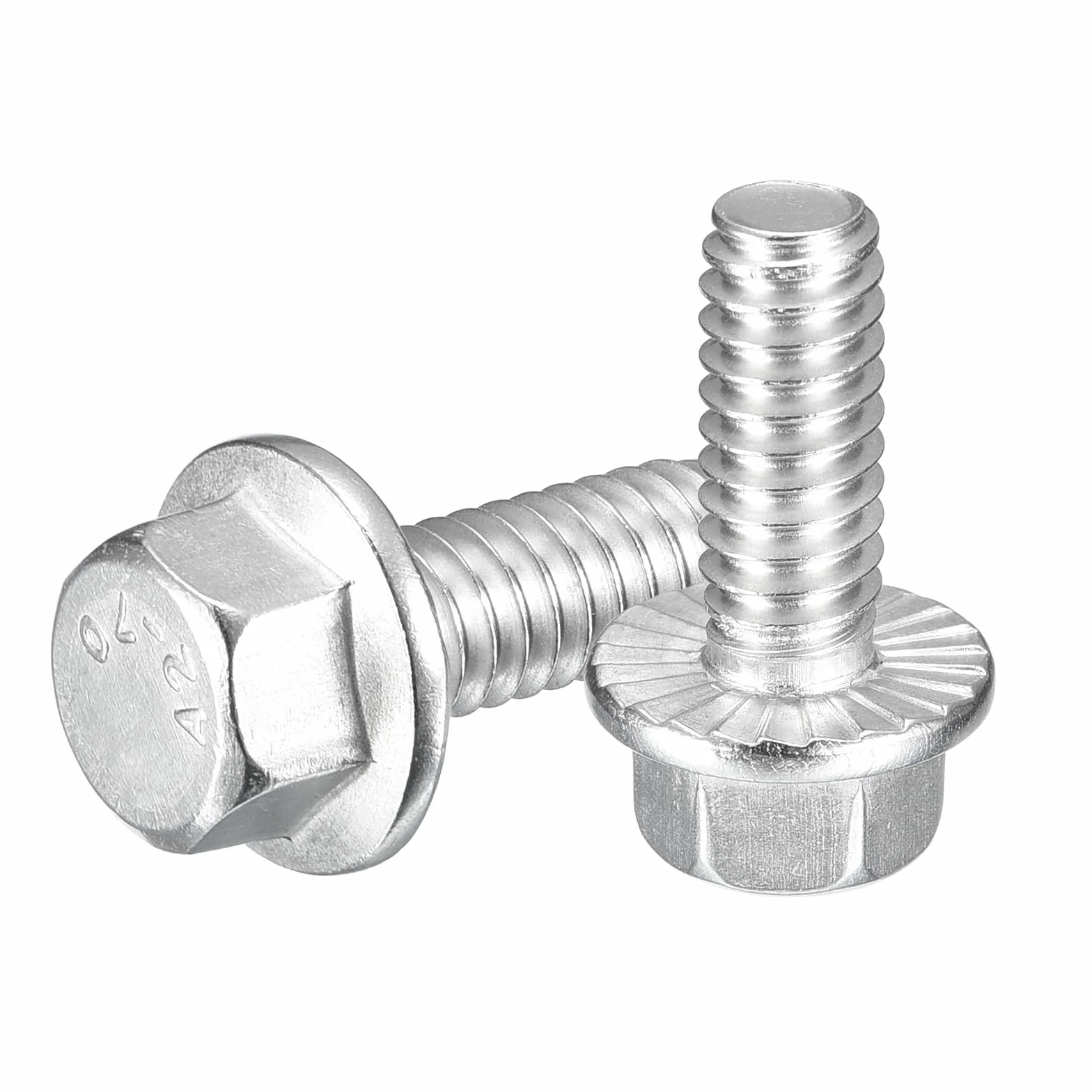 QUARKZMAN 10 sztuk śruby sześciokątne z kołnierzem 1/4-20 x 1,6 cm, śruby sześciokątne z kołnierzem i głowicą sześciokątną, stal nierdzewna 304 klasy 5.8, śruby z kołnierzem do przemysłu maszynowego i