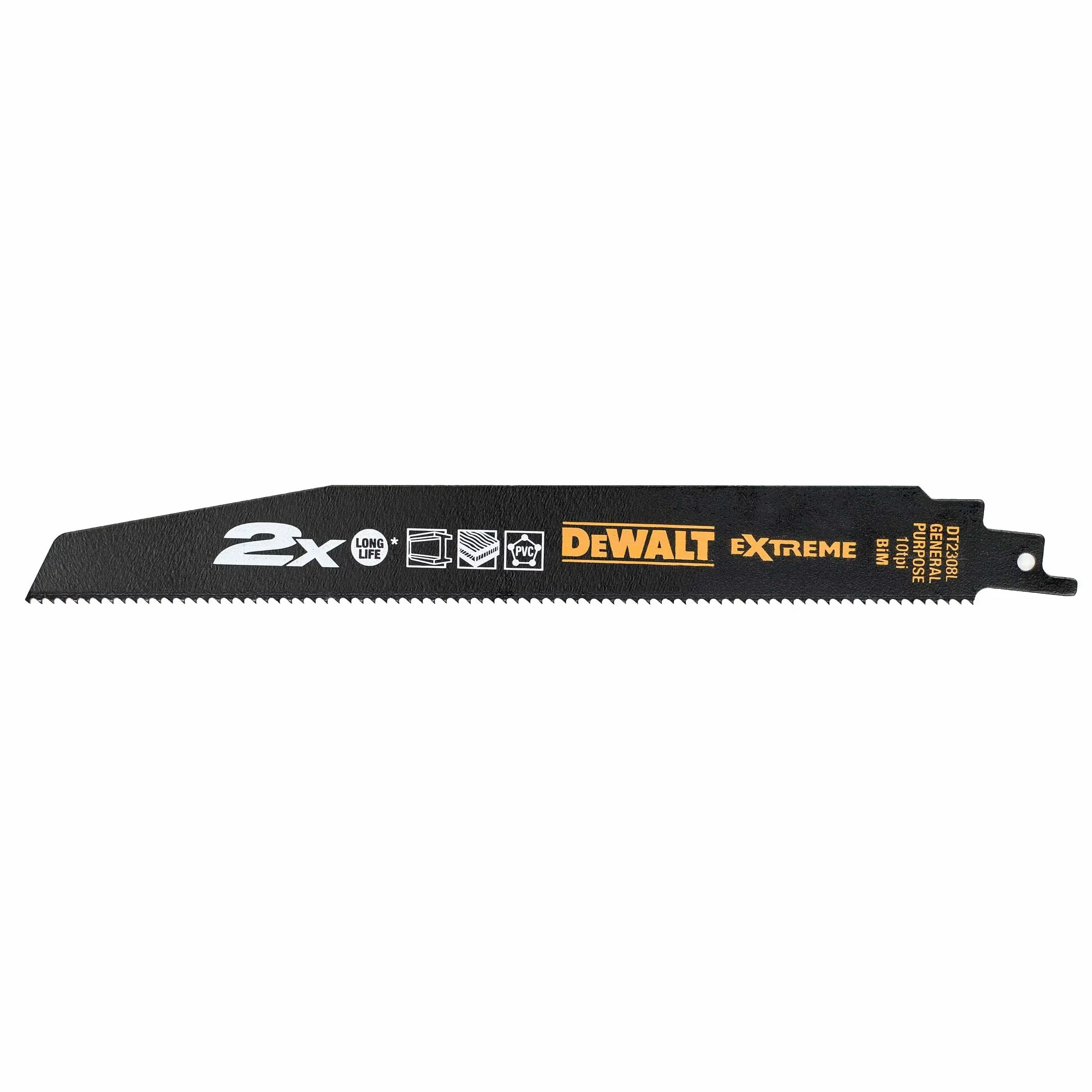 DEWALT Nowoczesny Brzeszczot sable bi-metal Extreme 2x demolición 228mm - 1 mm (5 elementów) dla profesjonalistów i majsterkowiczów do pracy profesjonalnej 228mm 1 mm