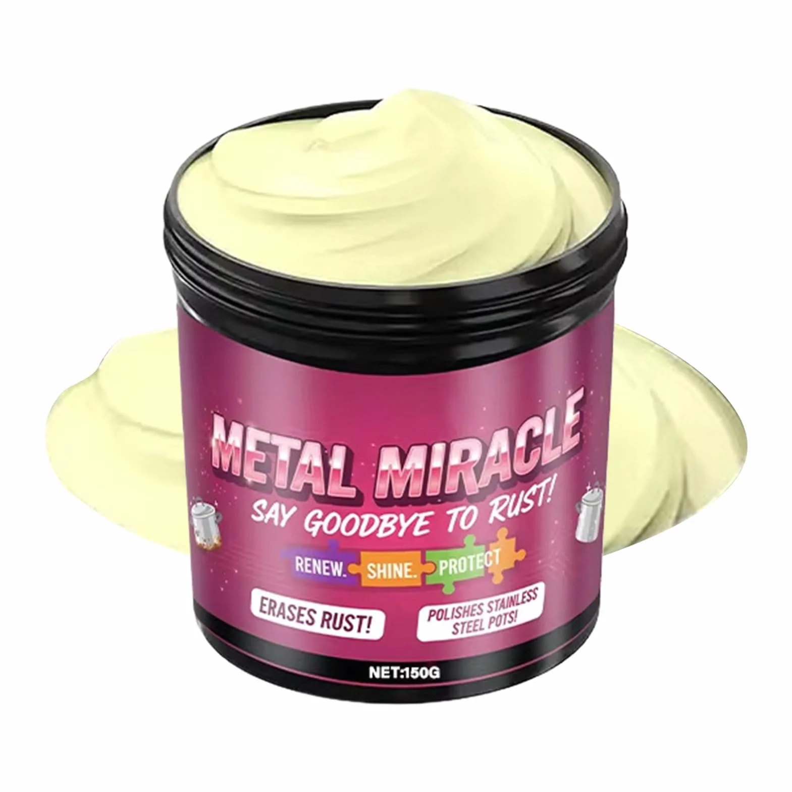 Środek do czyszczenia metali,150g Pasta Owiająca - Z gąbką do czyszczenia mosiądzu, miedzi, aluminium, garnków, naczyń kuchennych