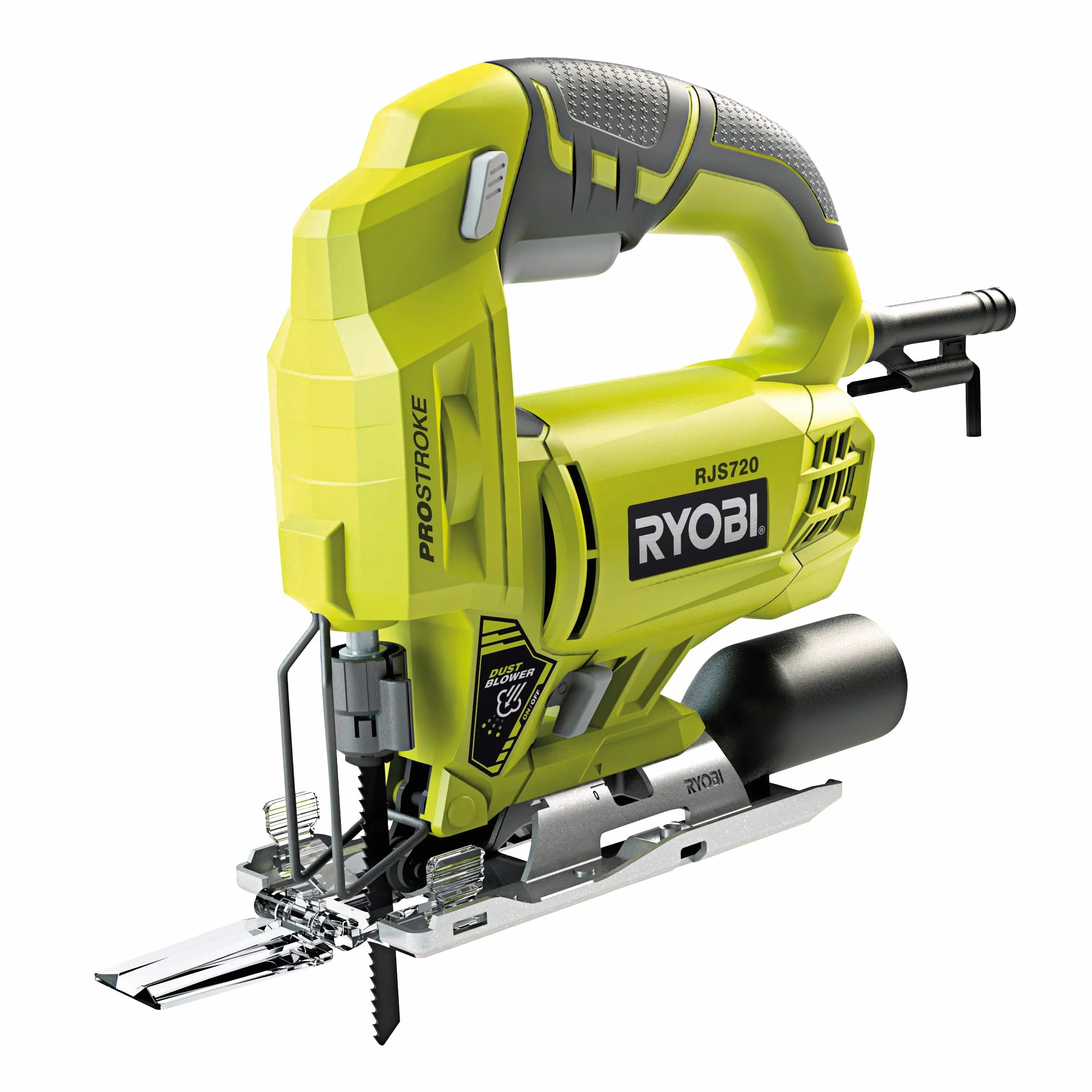 Ryobi Wyrzynarka RJS720-G (500 W, wysokość podnoszenia 19 mm, ergonomiczna konstrukcja, piła z prowadnicą, 1 brzeszczot piły, prędkość obrotowa biegu jałowego 0-3000 min-1) 5133002223