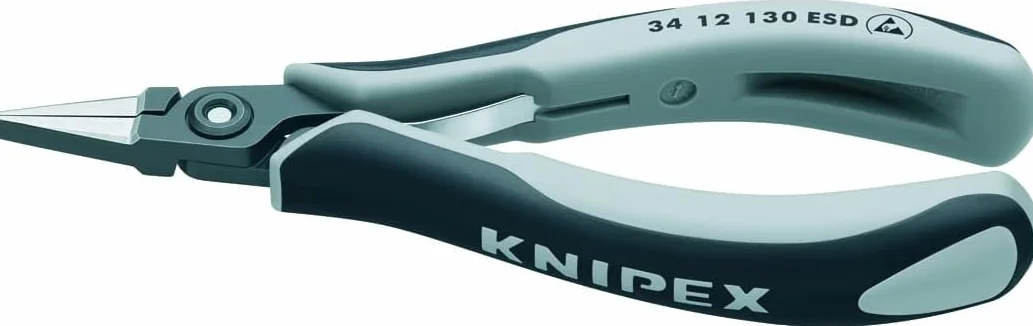 KNIPEX Szczypce precyzyjne dla elektroników ESD z osłonkami wielokomponentowymi 130 mm, 34 12 130 ESD