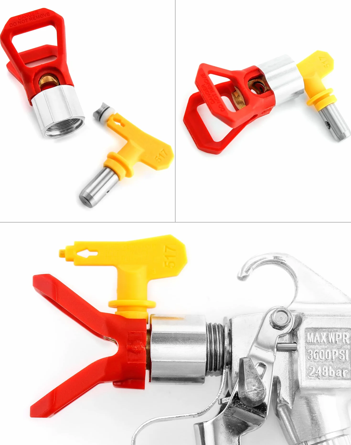 QWORK Airless pistolet wysokociśnieniowy 517 3600 PSI 250 BAR
