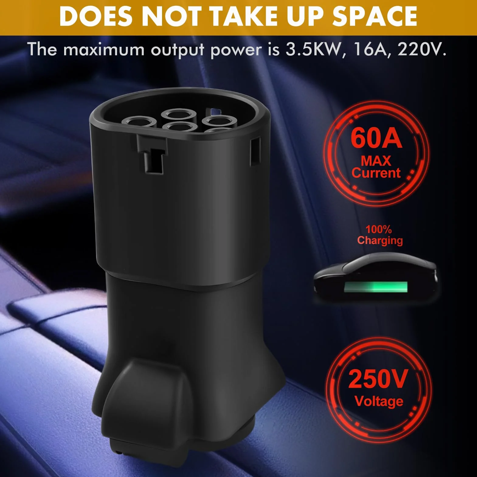 VOBOR Adapter V2L do EV, V2L Vehicle-to-Load Discharge adapter typu 2 zewnętrzny konwerter rozładowania 3,5 KW 16 A 220 V typ 2 to Schuko do MG4, MG5, MG ZS, MG Marvel R